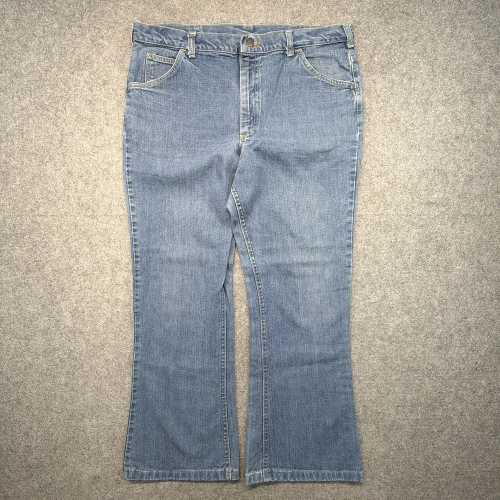 Vintage 70s Lee Bell Bottoms Flared Denim Mens Size 37x28 Talon 42